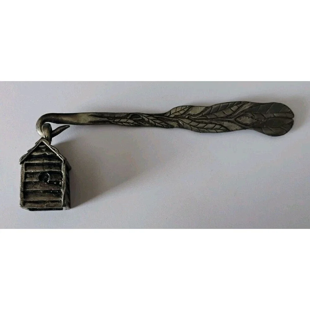 Vintage 1994 Barker Shuman Pewter House Log Cabin Candle Snuffer 4.25